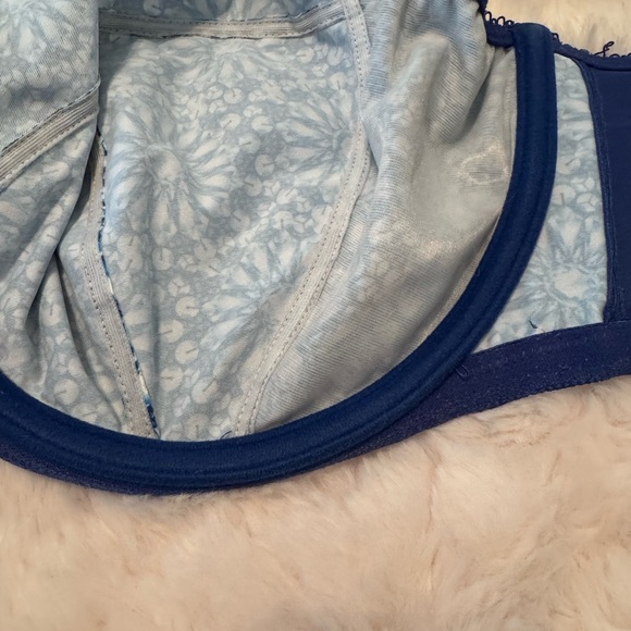 Elomi Tiffany Blue Floral Lace Bra 36 H US sizing fair-good see photos - Picture 5 of 11